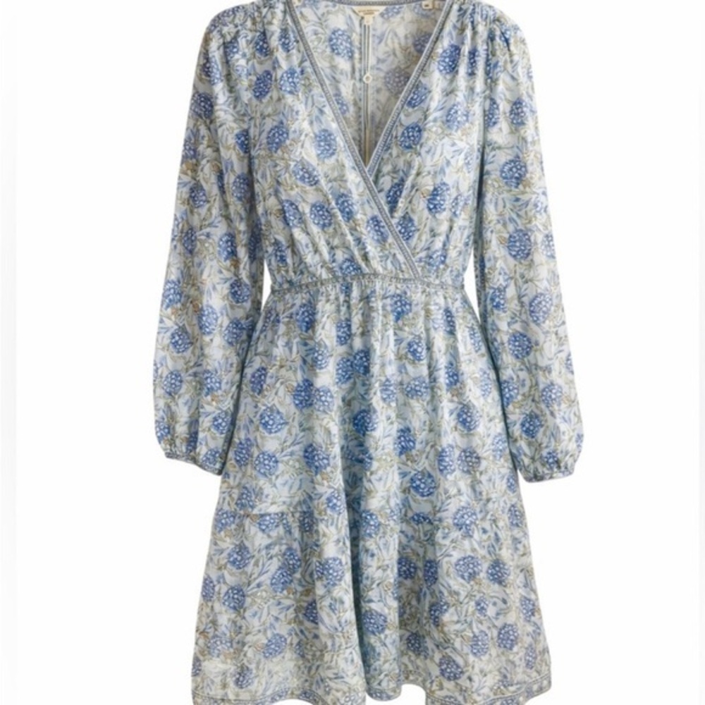 Max Studio London Blue Floral L Dress NWT Feminine Boho Cottagecore